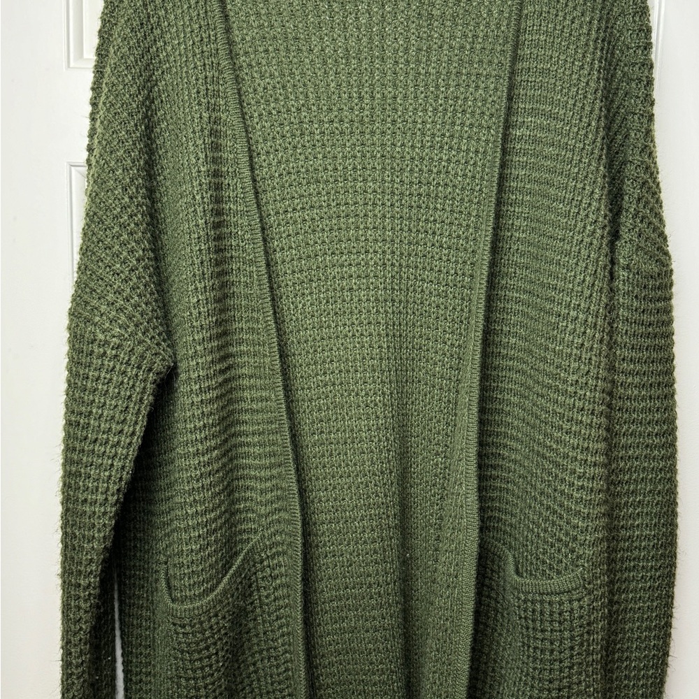 BTFBM Women's Open Front Long Sleeve Knit Long Chunky Cardigan Sweater - Small